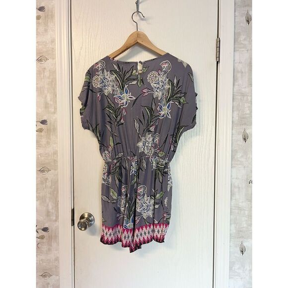 Cotton Floral Shorts Romper - Picture 2 of 4